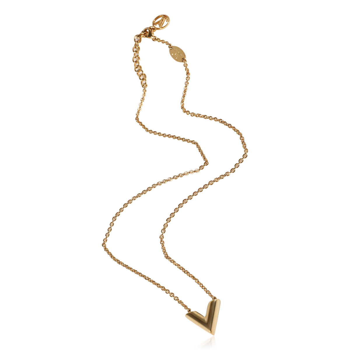 Louis Vuitton Essential V Gold Tone Necklace