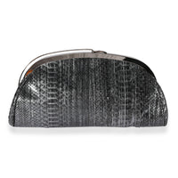 Chanel Gray Python Frame Clutch