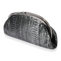 Chanel Gray Python Frame Clutch