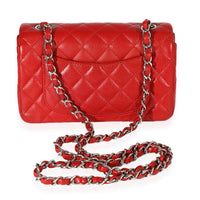 Chanel Red Quilted Caviar Mini Rectangular Classic Flap