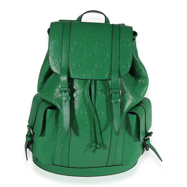 Leather backpack Gucci Green in Leather - 25016411