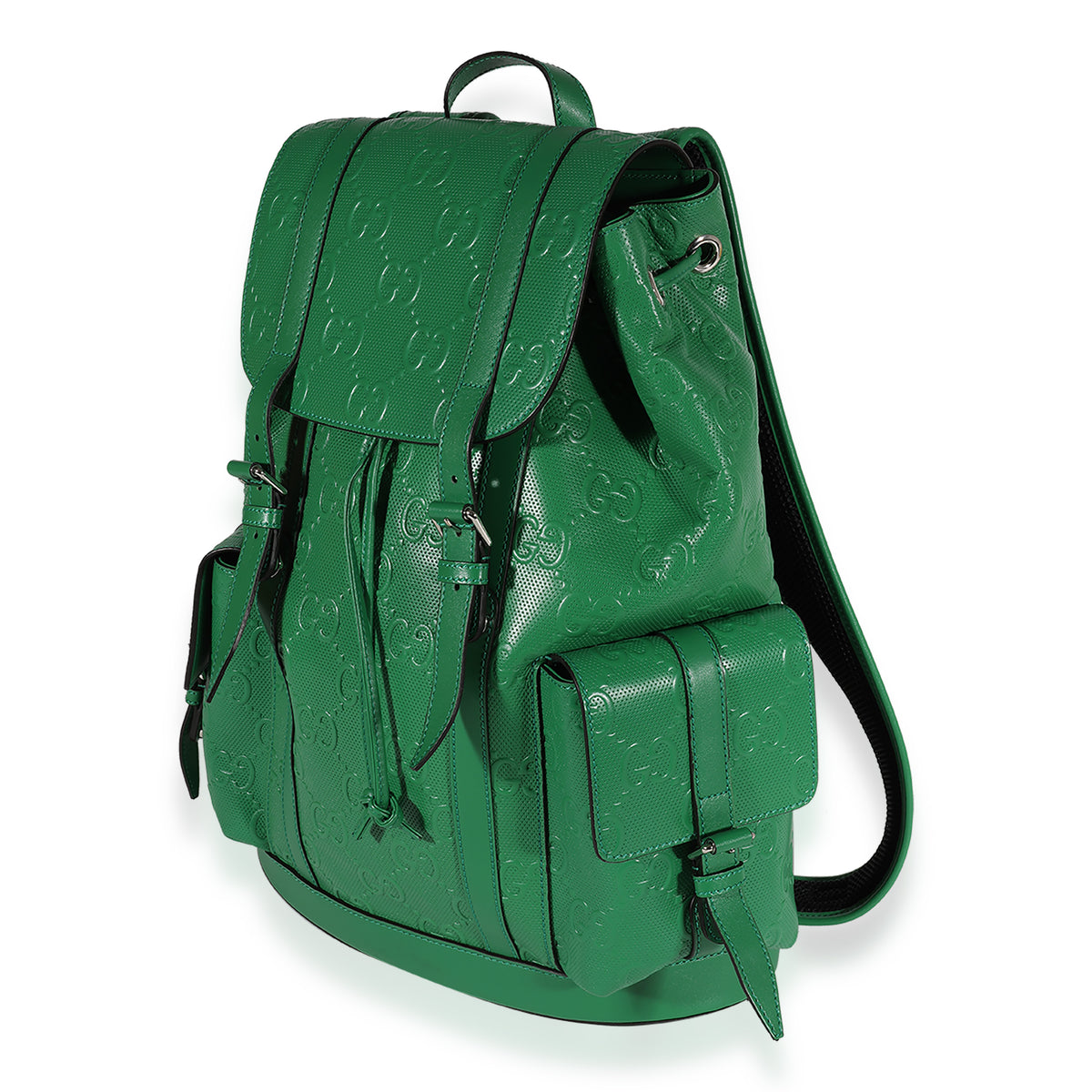 Gucci Green GG Embossed Leather Backpack, myGemma