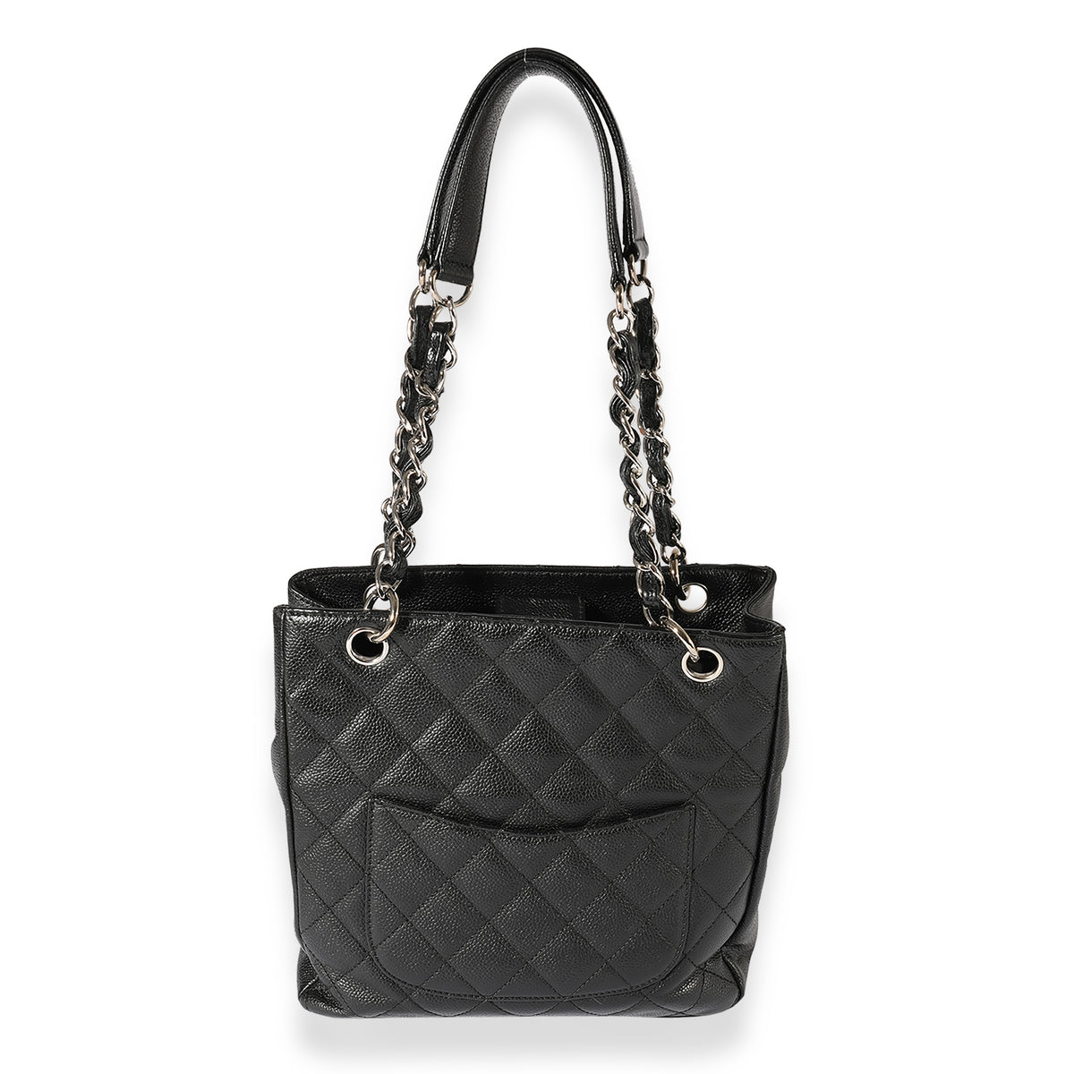 Chanel Black Quilted Caviar Petite Shopping Tote