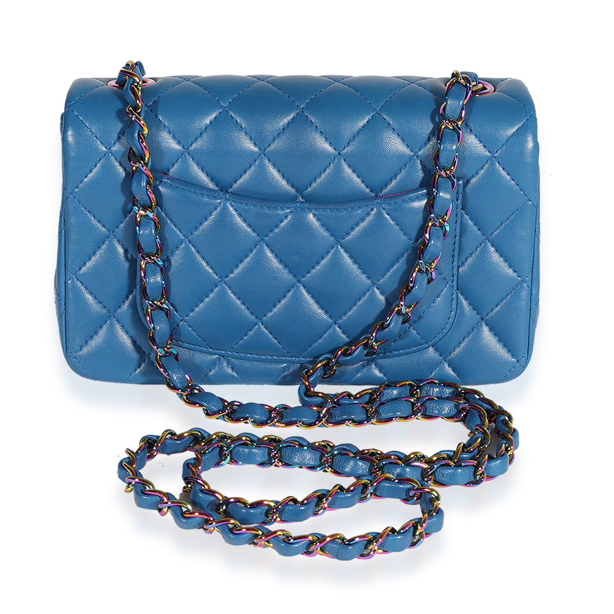 Chanel Dark Blue And Pink Quilted Lambskin Mini Rectangular Classic Single Flap  Rainbow Hardware, 2021 Available For Immediate Sale At Sotheby's