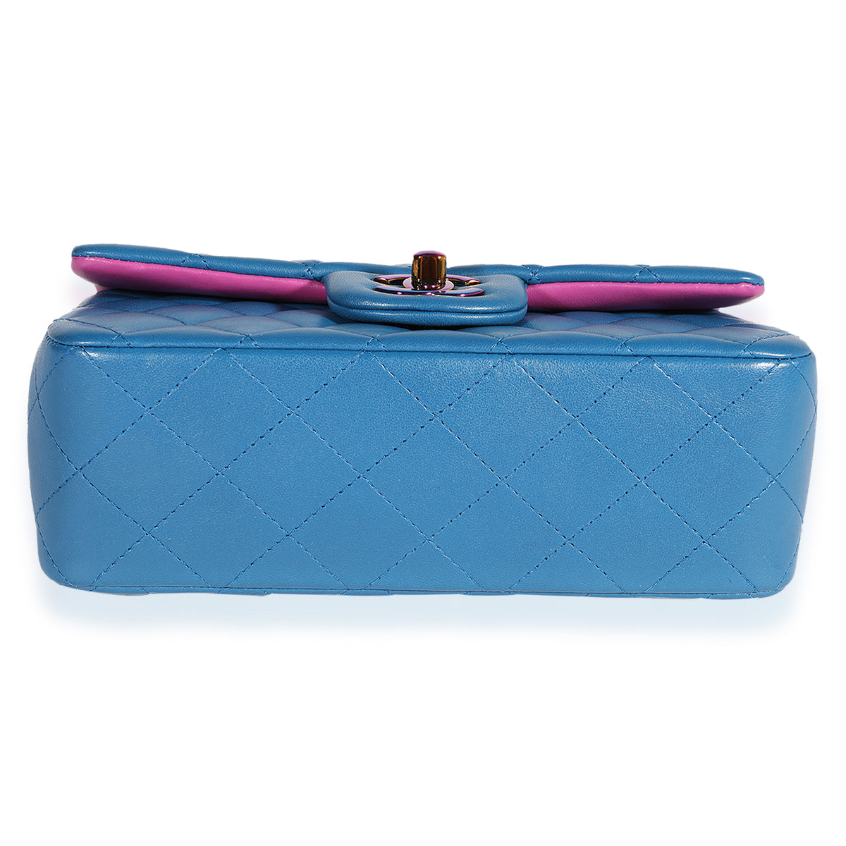 Chanel Blue Quilted Lambskin Rectangular Mini Classic Flap Bag