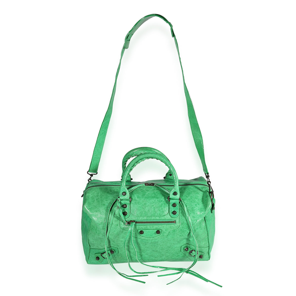 Balenciaga Vert Poker Lambskin Classic Polly Boston Bag