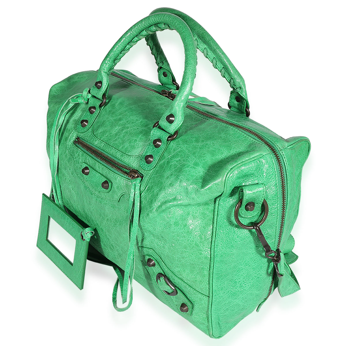 Balenciaga Vert Poker Lambskin Classic Polly Boston Bag myGemma SE Item 123174