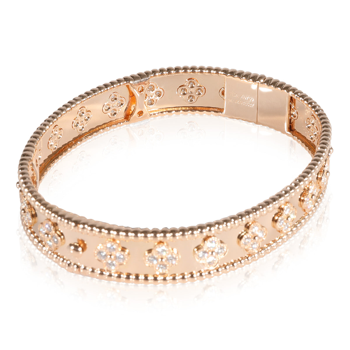 Van Cleef & Arpels Perlee Diamond Bracelet in 18k Rose Gold 1.79 CTW