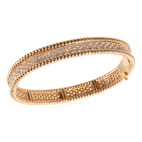 Van Cleef & Arpels Perlee Diamond Bracelet in 18k Rose Gold 3.37 CTW
