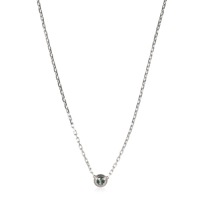 Cartier Legers De Cartier Sapphire Solitaire Pendant in 18k White Gold Blue