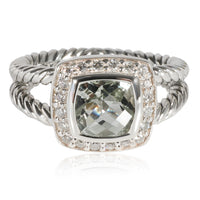 David Yurman Albion Prasiolite Diamond  Ring in Sterling Silver 0.17