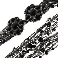 Chanel Spring 2009 Double Brooch Chain With Black Gripox & Strass