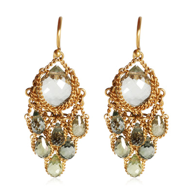 Anthony Nak Briolette Gemstone Earring in 18K Yellow Gold