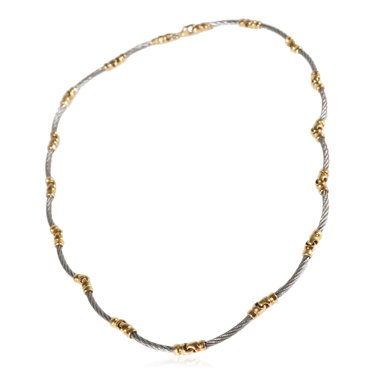 Charriol Phillip Cable Necklace in 18k Yellow Gold/Steel