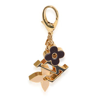 Louis Vuitton Gold Tone Fleur De Monogram Bag Charm