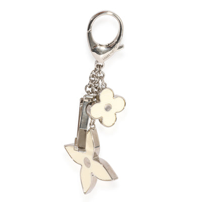 Louis Vuitton Silver Tone White Fleur De Epi Bag Charm