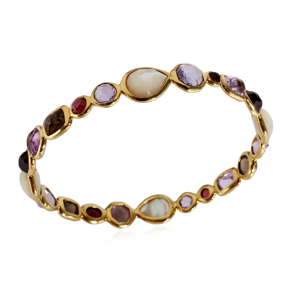 Ippolita Gelato Bangle With Multicolor Faceted Gemstones in 18K Yellow Gold