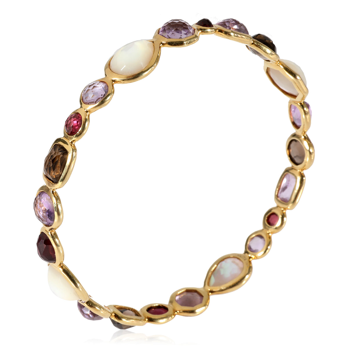 Ippolita Gelato Bangle With Multicolor Faceted Gemstones in 18K Yellow Gold