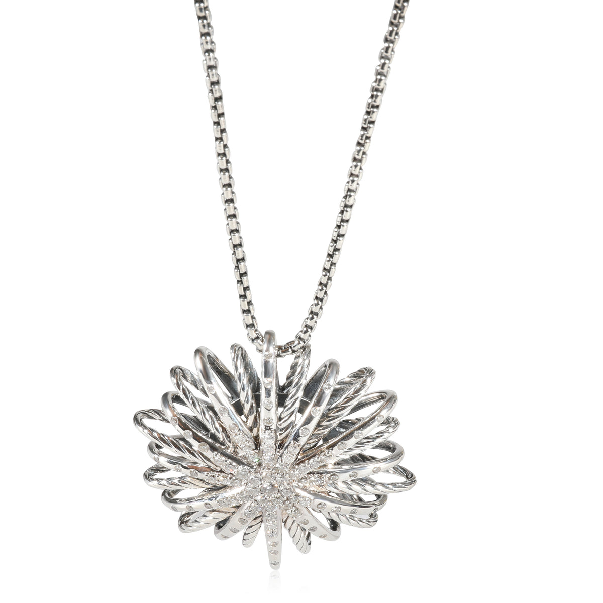 David Yurman Starburst Diamond Pendant in 925 Sterling Silver