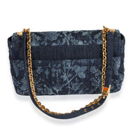 Dior Blue Floral Denim Large Caro Chain Bag