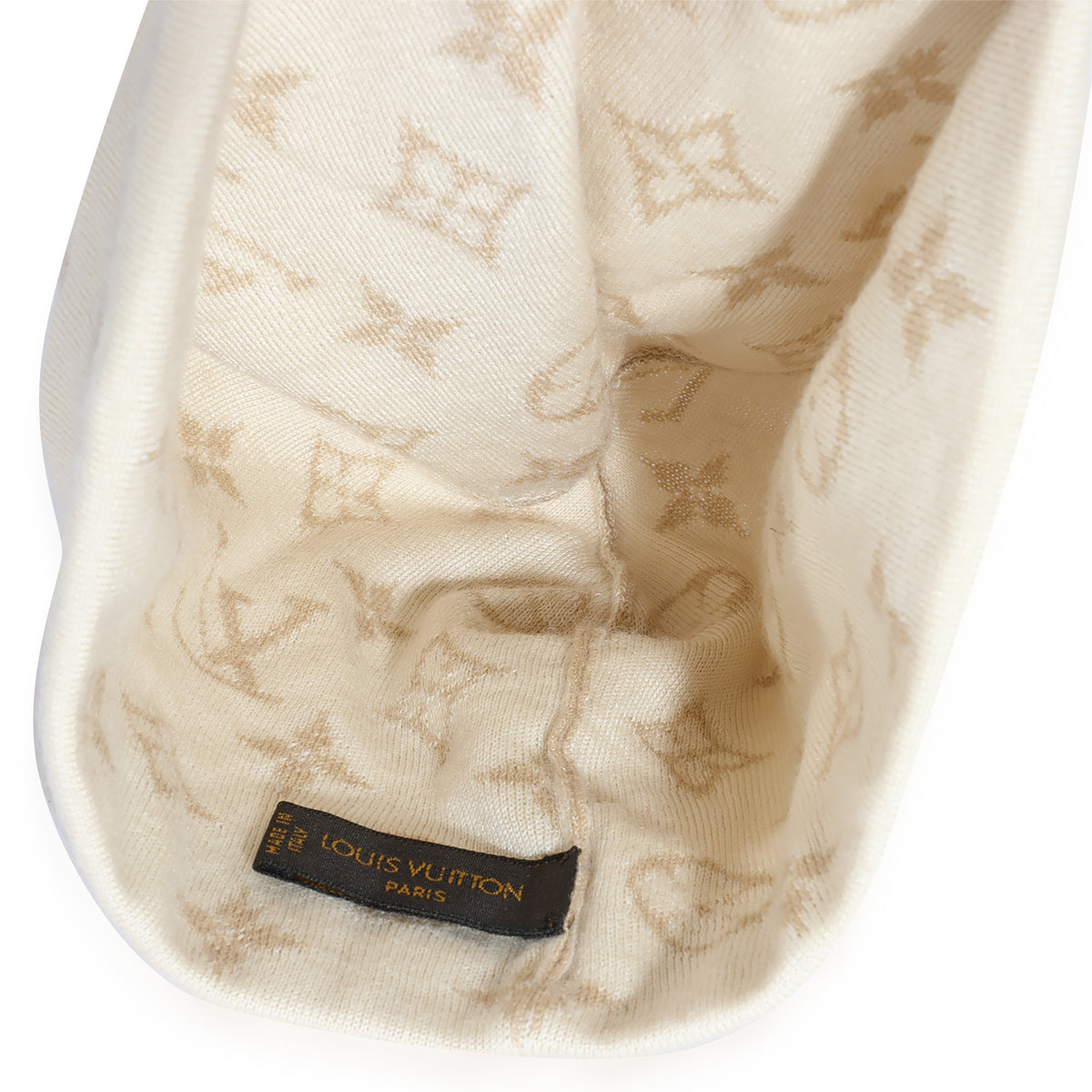 Louis Vuitton Beige Monogram Cashmere Blend Beanie