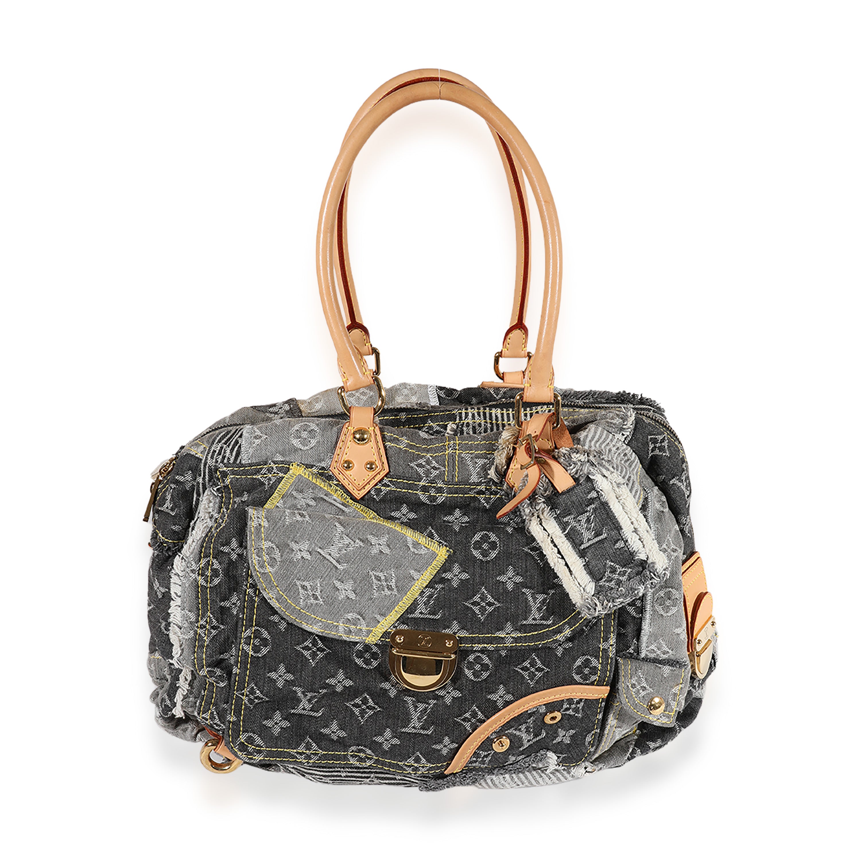 Louis Vuitton Gray Monogram Denim Patchwork Bowly Bag
