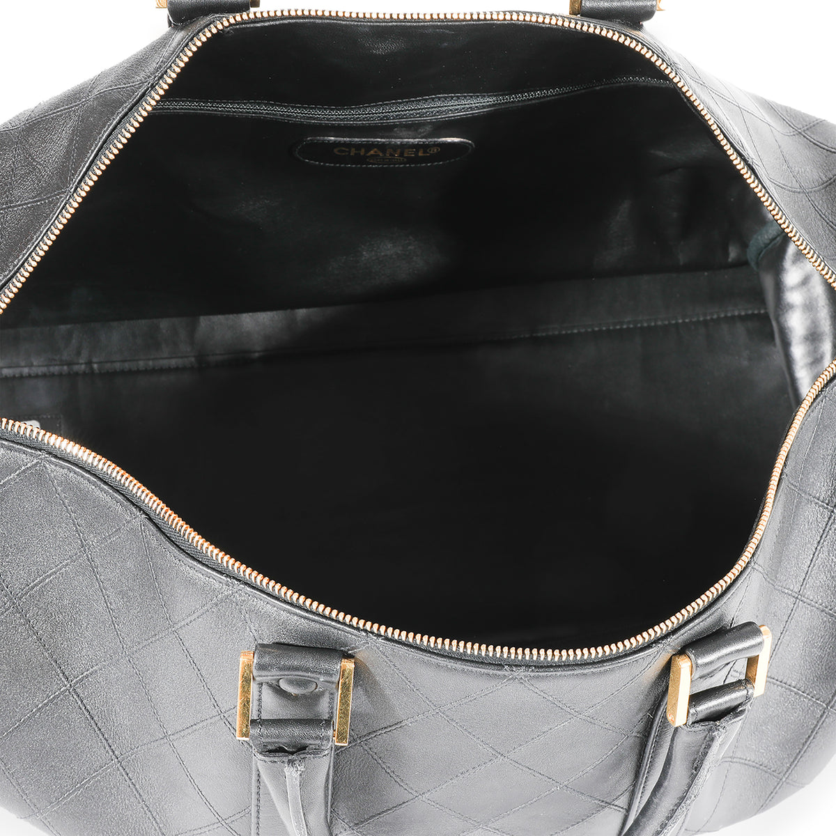 Chanel Vintage Black Diamond Quilted Duffle Bag, myGemma