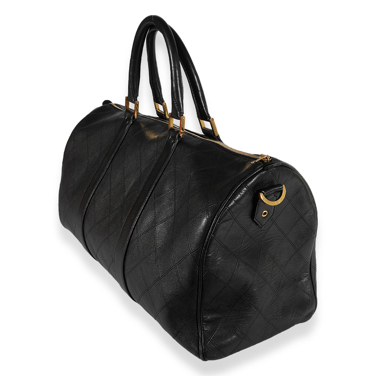 Chanel Vintage Black Diamond Quilted Duffle Bag, myGemma