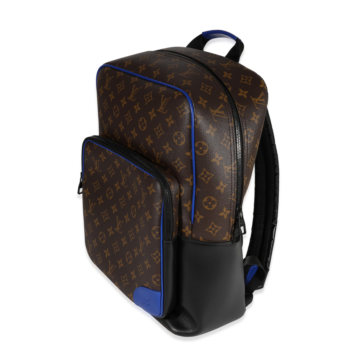 louis vuitton black and blue backpack Louis Vuitton Monogram Macassar & Blue Leather Dean Backpack | myGemma