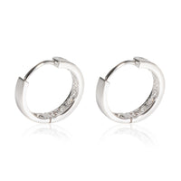 Huggie Diamond Earrings in 14k White Gold 0.9 CTW