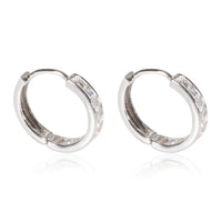 Huggie Diamond Earrings in 14k White Gold 0.9 CTW