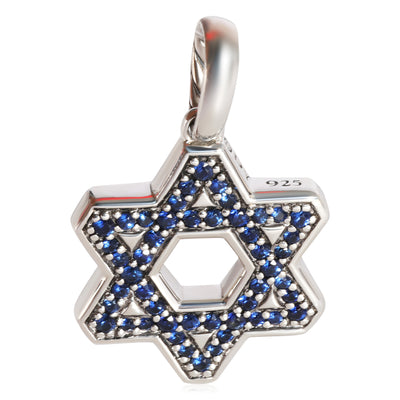 David Yurman Streamline Blue Sapphire Star of David Pendant in Sterling Silver