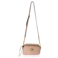 Gucci Dusty Pink Matelassé Leather Small Marmont Shoulder Bag