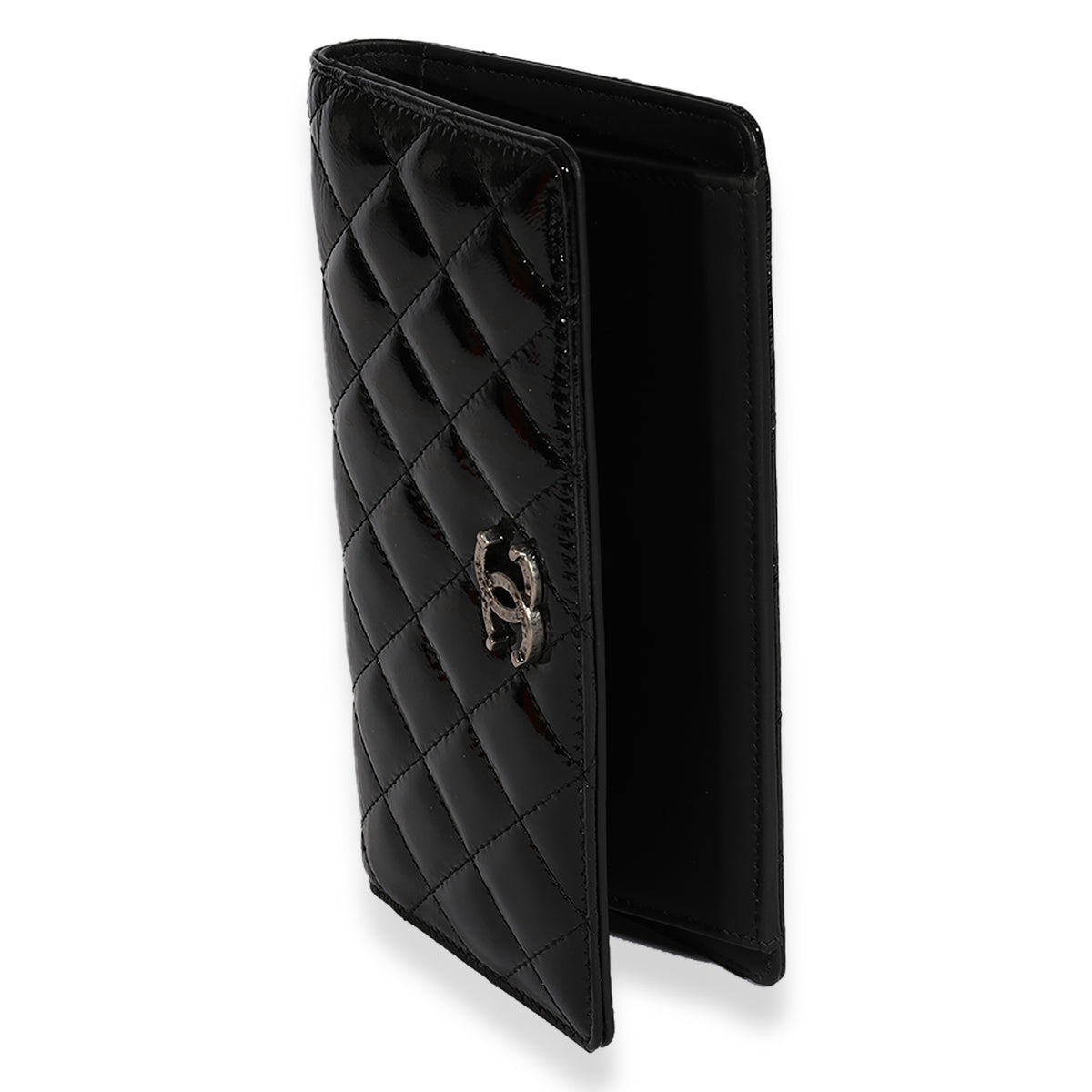 Chanel Black Quilted Patent Leather Yen Wallet, myGemma, IT