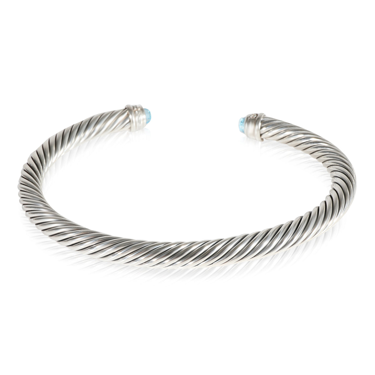 David Yurman Cable Collection Topaz Diamond Bracelet in 925 Sterling Silver 0.07