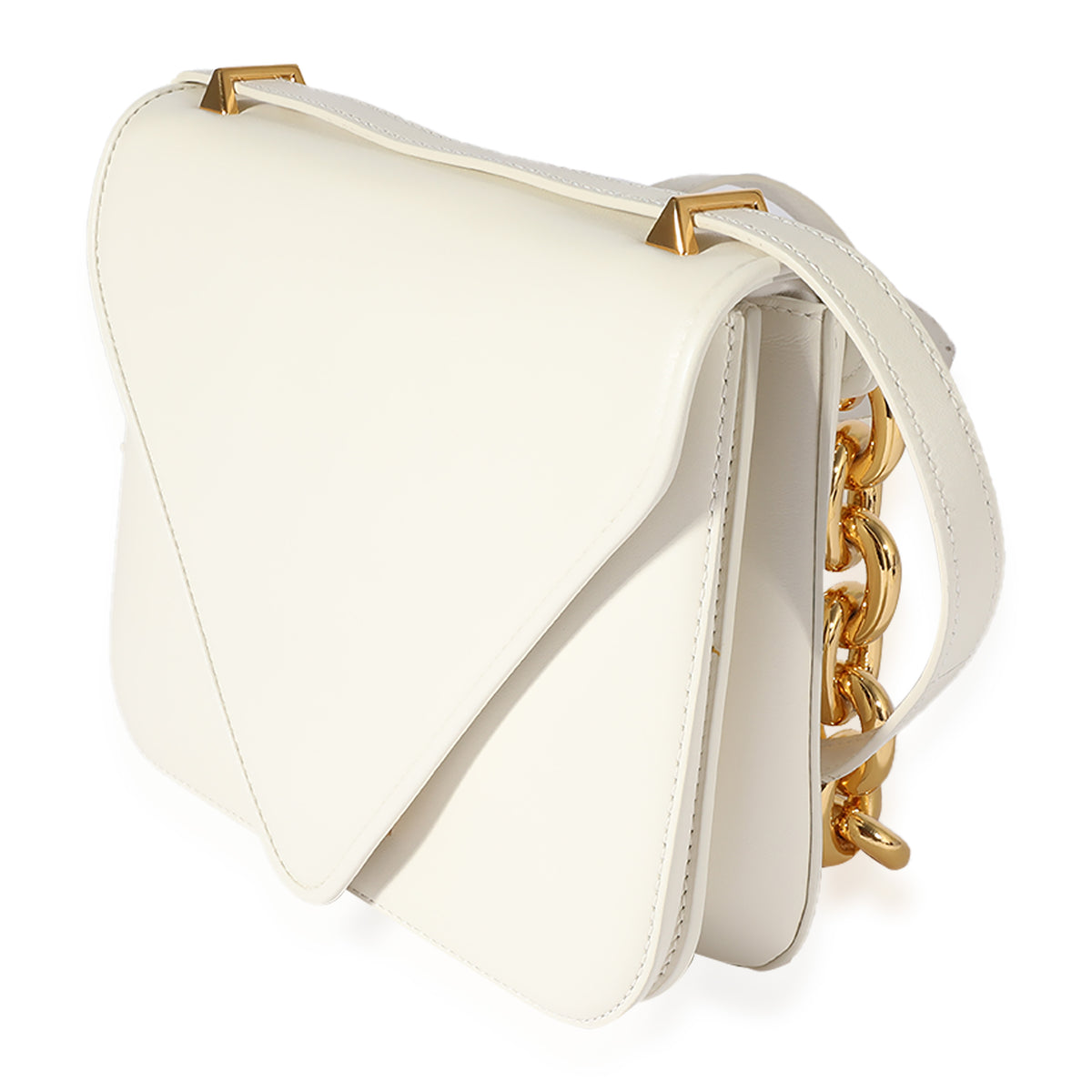 Bottega Veneta White Smooth Leather Mount Bag