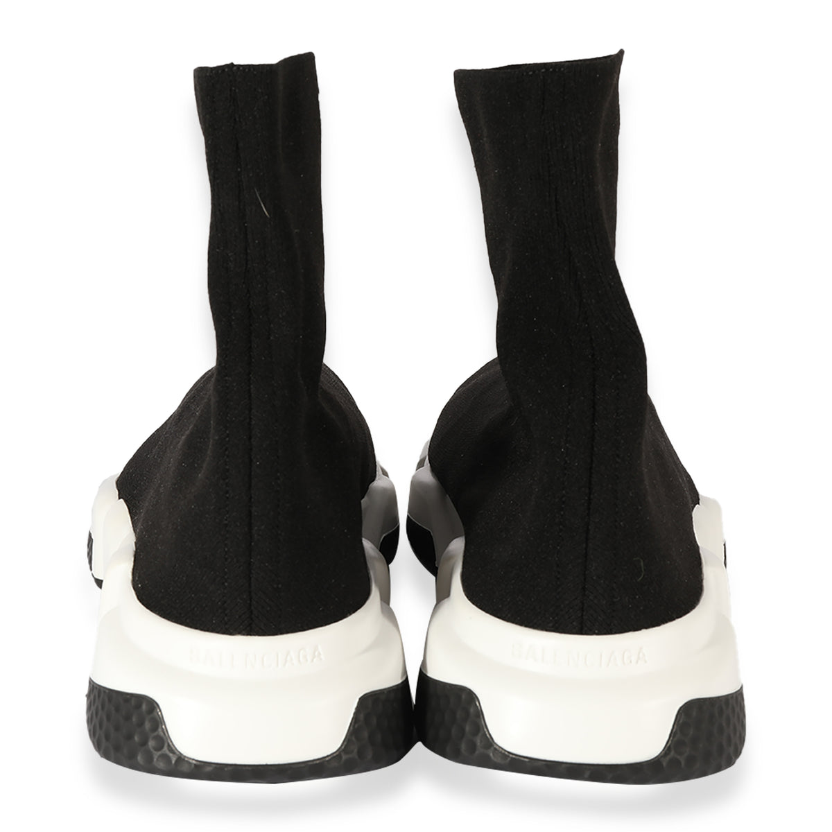 Balenciaga Black Speed Sock Trainer with White High Logo