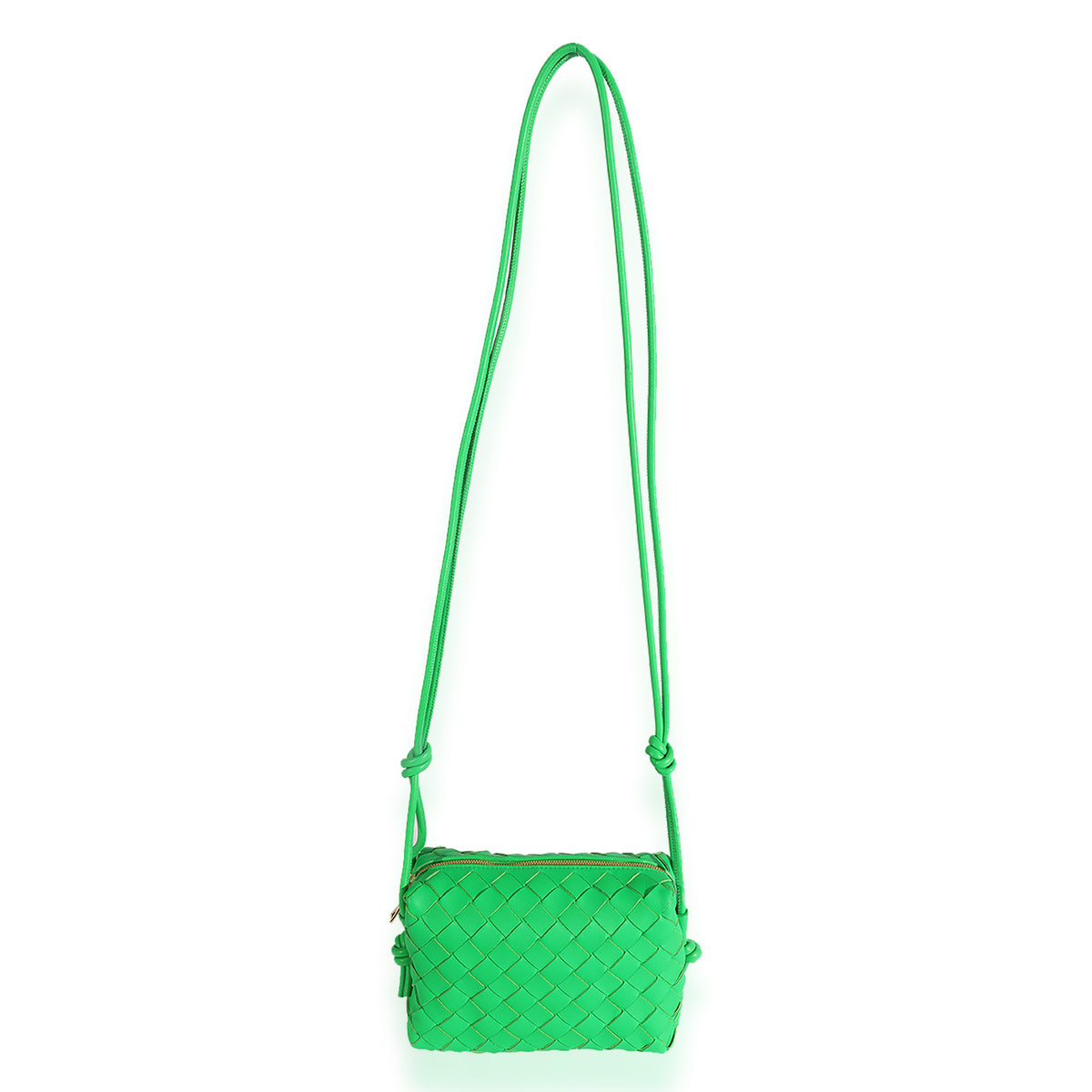 Parakeet Intrecciato Leather Mini Loop