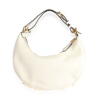 White Soft Leather Small graphy Hobo