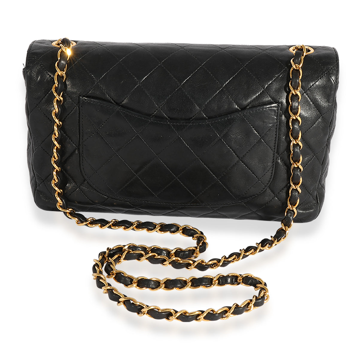 Chanel Vintage Black Quilted Lambskin Single Flap Crossbody