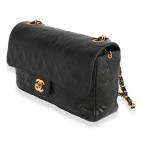 Chanel Vintage Black Quilted Lambskin Single Flap Crossbody