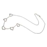 Tiffany & Co. Elsa Peretti Open Heart 5 Station Necklace in Sterling Silver