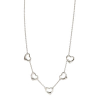 Tiffany & Co. Elsa Peretti Open Heart 5 Station Necklace in Sterling Silver