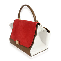 Celine Tricolor Leather & Suede Medium Trapeze Bag