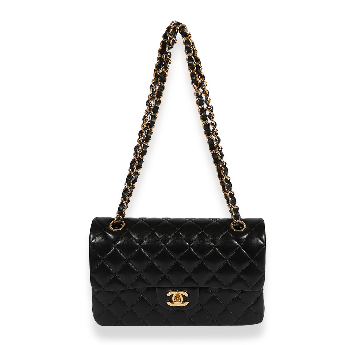 Black Quilted Lambskin Small Classic Double Flap Bag