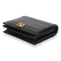 Valentino Black Leather VLogo Card Holder Wallet