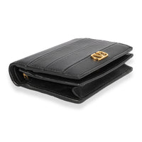 Valentino Black Leather VLogo Card Holder Wallet