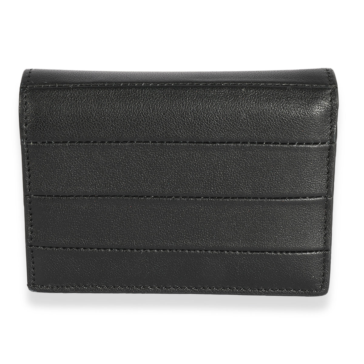 Valentino Black Leather VLogo Card Holder Wallet