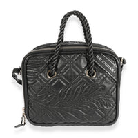 Balenciaga Black Quilted Leather Small Blanket Square Bag