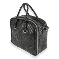 Balenciaga Black Quilted Leather Small Blanket Square Bag